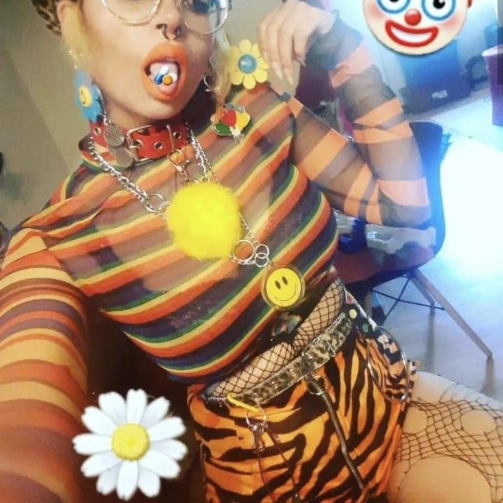 Rare Unif Rainbow Striped Colorblock Mesh Size Sm - image 3